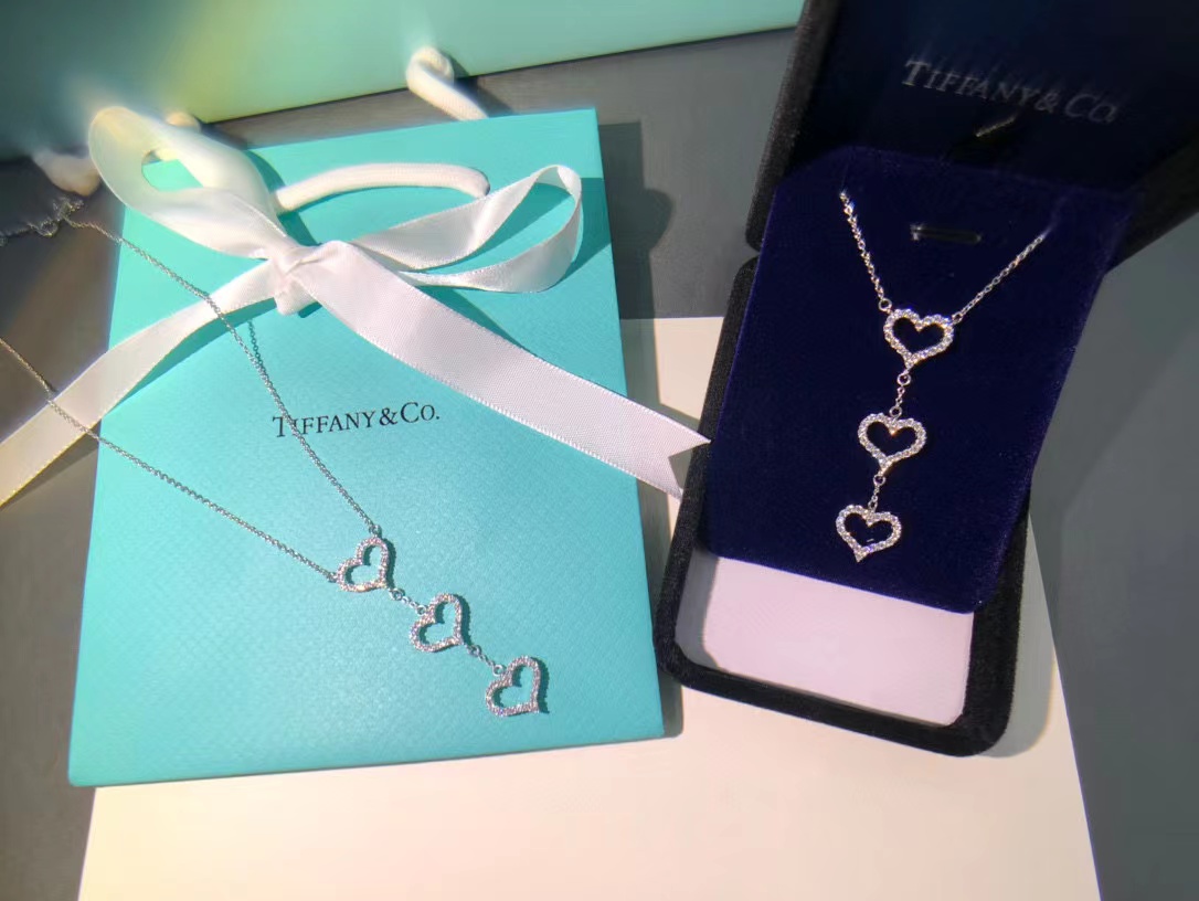 T1ffany ハートのダイヤモンドネックレスをセット【50％割引+送料無料】