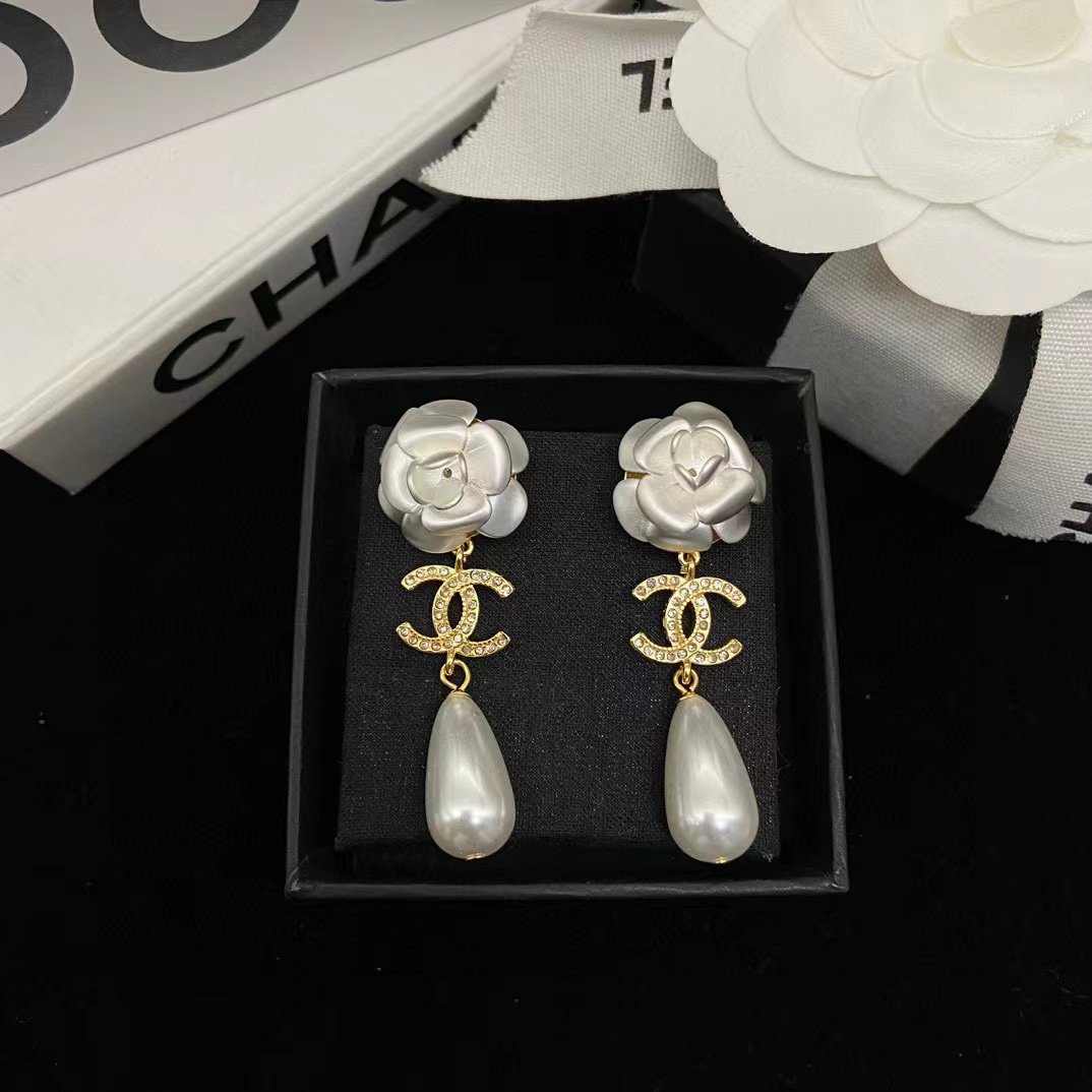 CHANE1 カメリアドロップパールピアス【50％割引+送料無料】