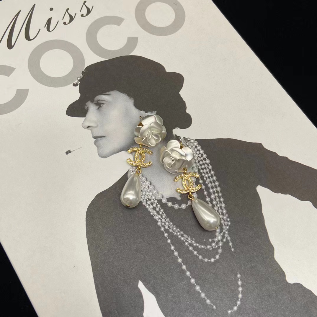 CHANE1 カメリアドロップパールピアス【50％割引+送料無料】