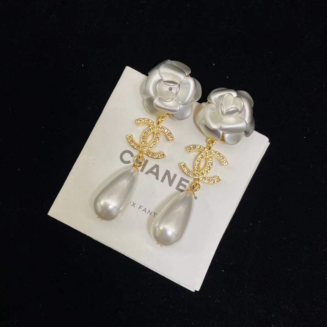CHANE1 カメリアドロップパールピアス【50％割引+送料無料】