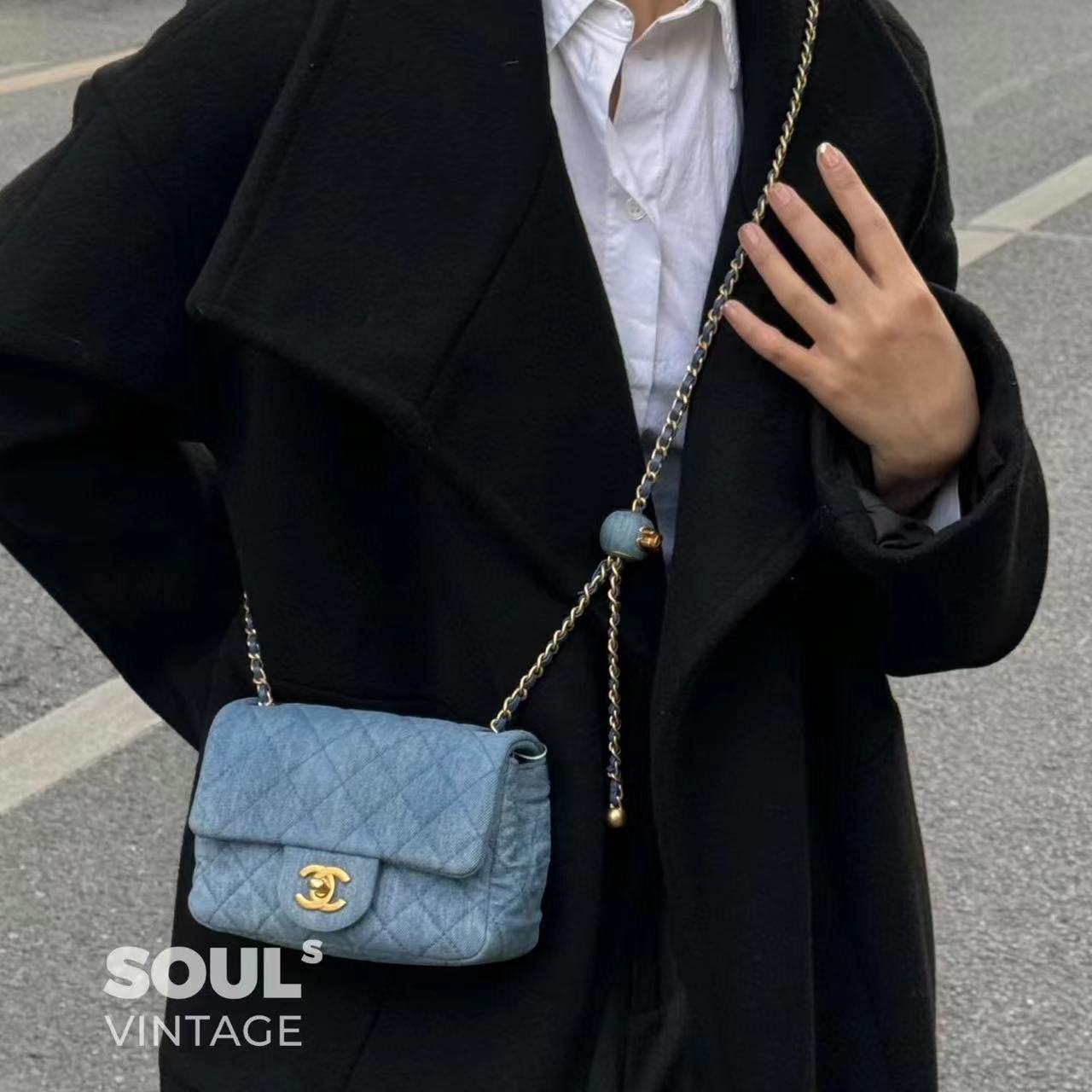 CHANE1 ゴールデン ボール デニム ショルダー クロスボディ バッグ【50％割引+送料無料】