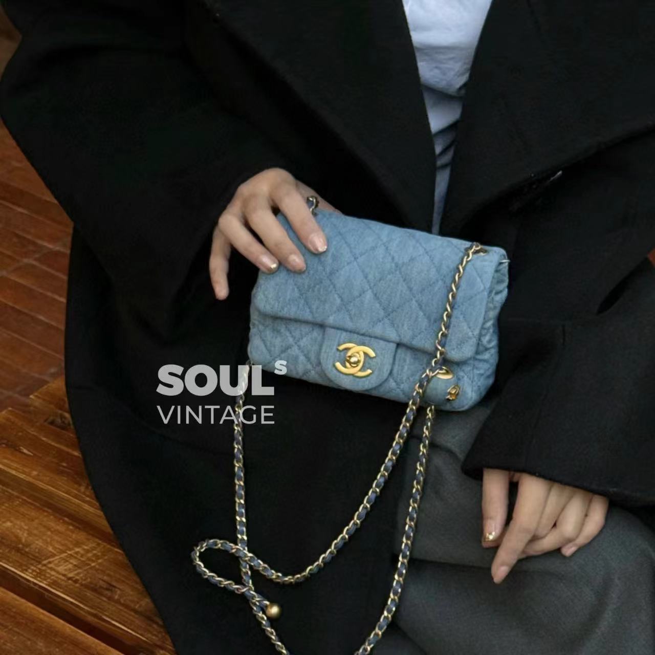 CHANE1 ゴールデン ボール デニム ショルダー クロスボディ バッグ【50％割引+送料無料】