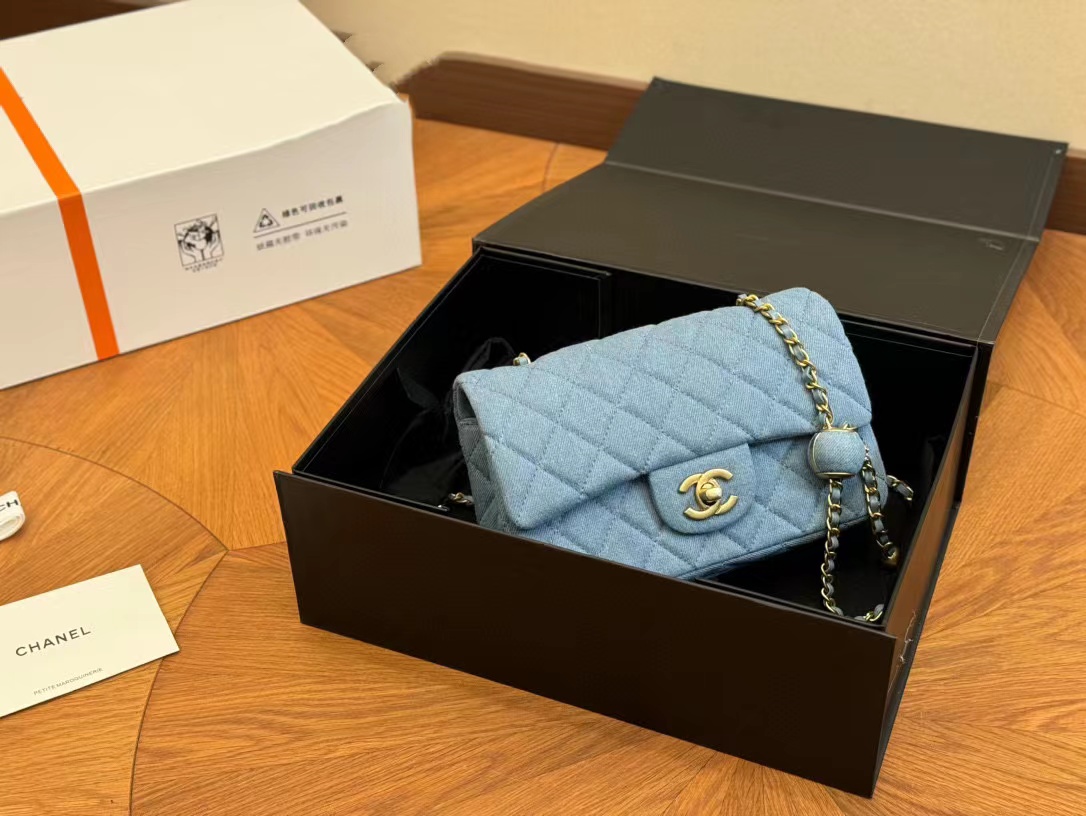 CHANE1 ゴールデン ボール デニム ショルダー クロスボディ バッグ【50％割引+送料無料】