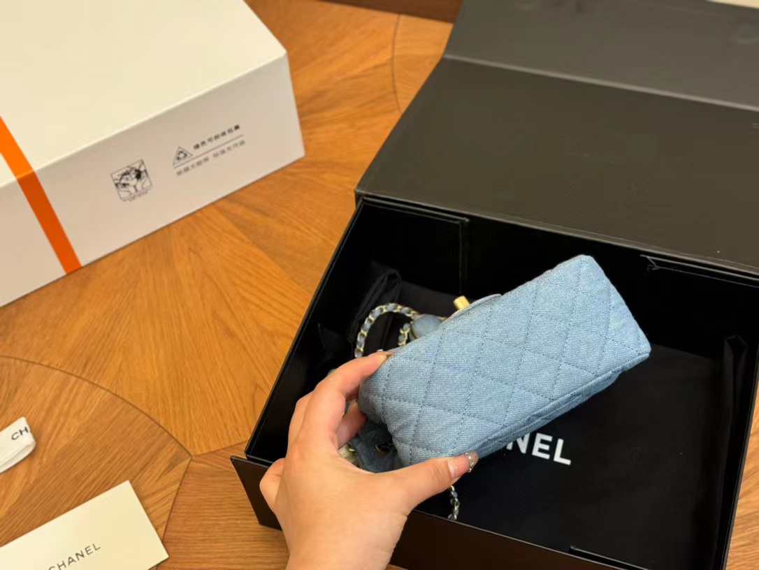 CHANE1 ゴールデン ボール デニム ショルダー クロスボディ バッグ【50％割引+送料無料】