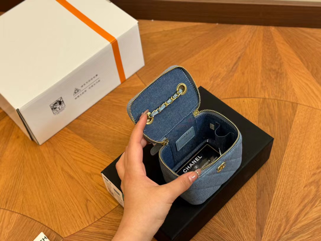 CHANE1 ゴールデンボールデニムショルダースクエアバッグ【50％割引+送料無料】