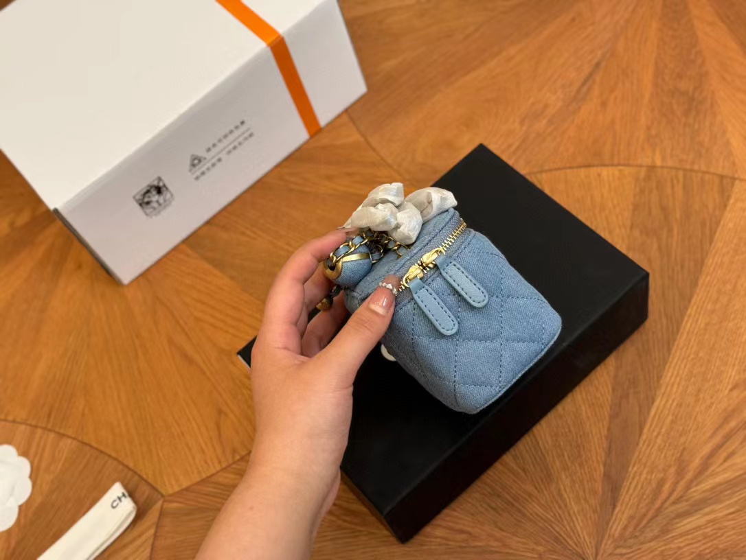 CHANE1 ゴールデンボールデニムショルダースクエアバッグ【50％割引+送料無料】