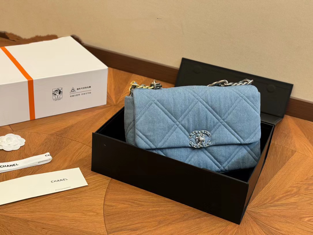 CHANE1 ダブルC チェーン デニム クロスボディバッグ【50％割引+送料無料】