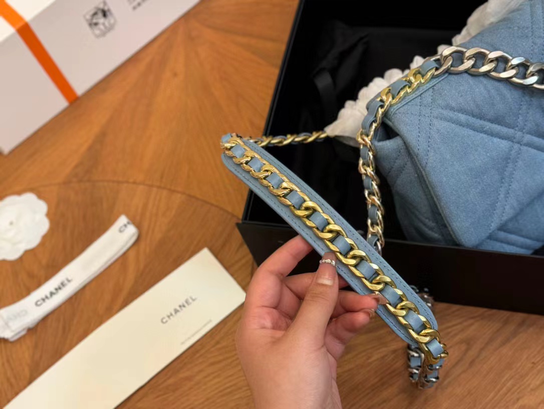 CHANE1 ダブルC チェーン デニム クロスボディバッグ【50％割引+送料無料】