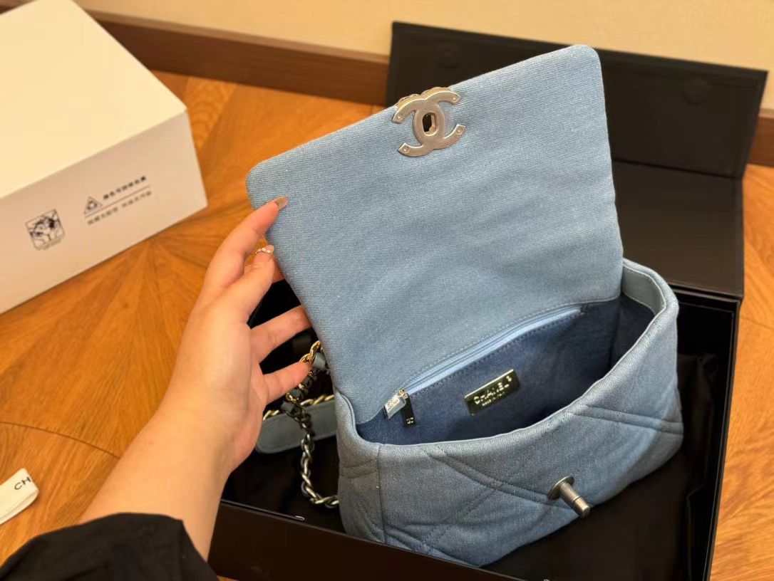 CHANE1 ダブルC チェーン デニム クロスボディバッグ【50％割引+送料無料】