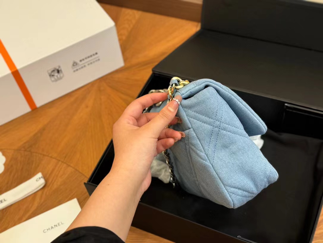 CHANE1 ダブルC チェーン デニム クロスボディバッグ【50％割引+送料無料】