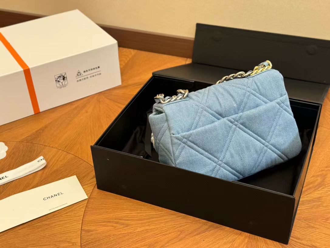 CHANE1 ダブルC チェーン デニム クロスボディバッグ【50％割引+送料無料】