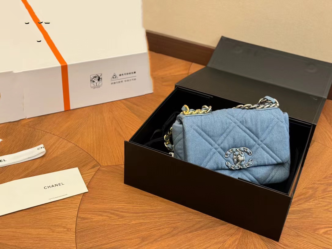 CHANE1 ダブルC チェーン デニム クロスボディバッグ【50％割引+送料無料】