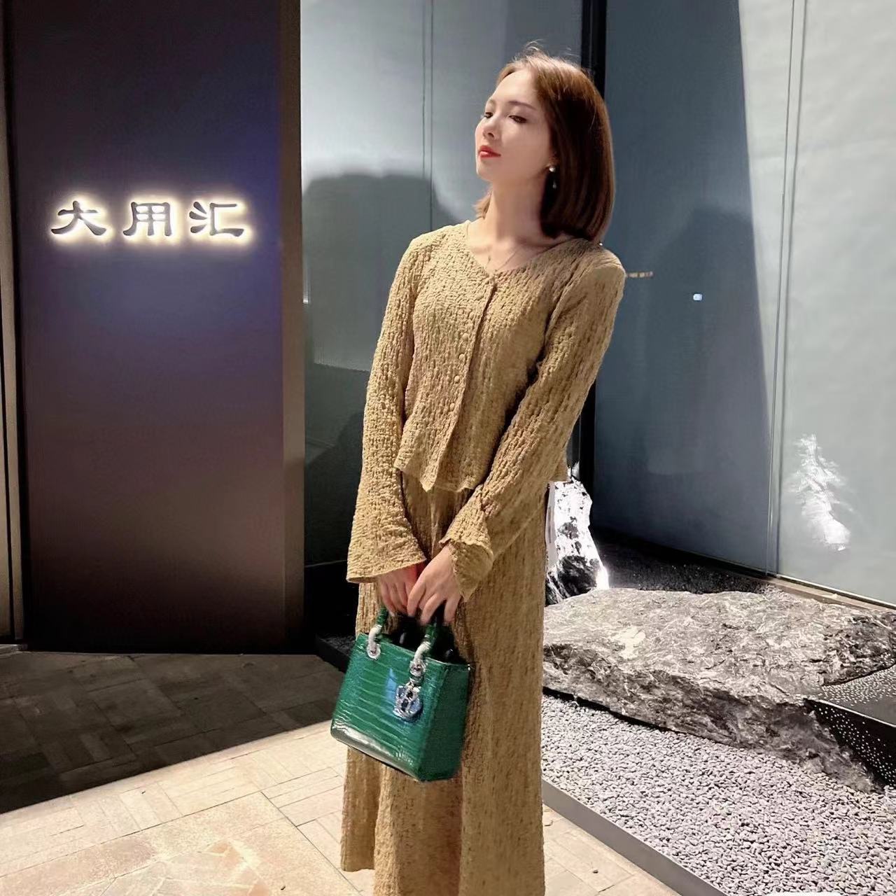 DI0R Lady クロコダイルプリント ハンドバッグ【50％割引+送料無料】