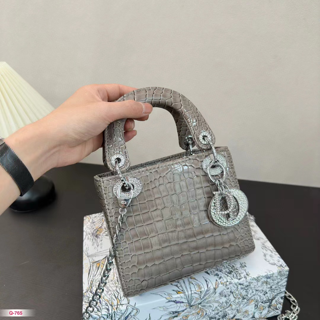 DI0R Lady クロコダイルプリント ハンドバッグ【50％割引+送料無料】