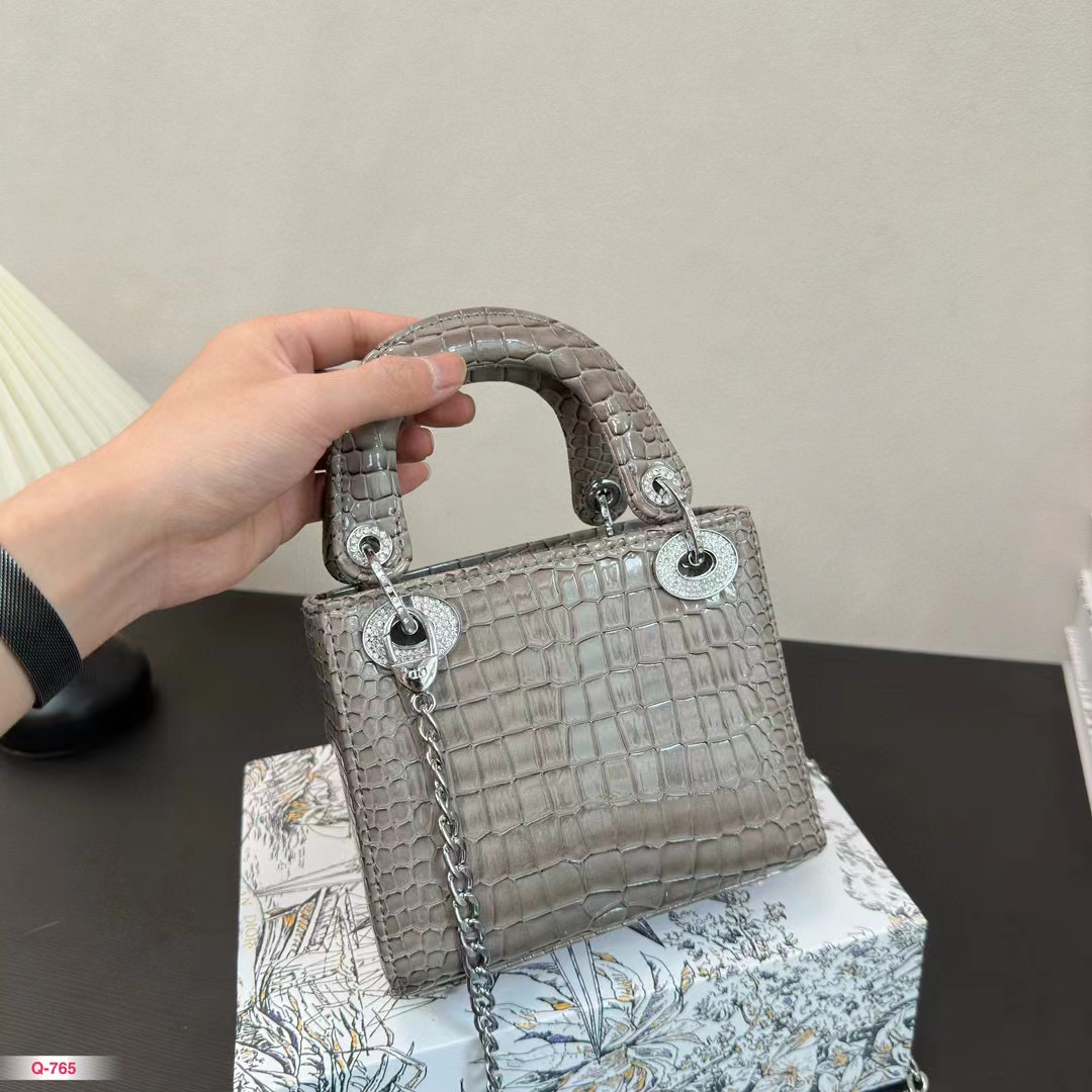 DI0R Lady クロコダイルプリント ハンドバッグ【50％割引+送料無料】