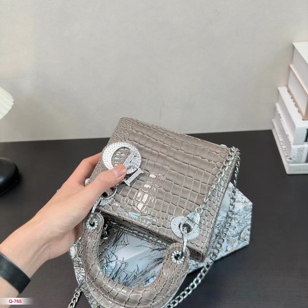 DI0R Lady クロコダイルプリント ハンドバッグ【50％割引+送料無料】