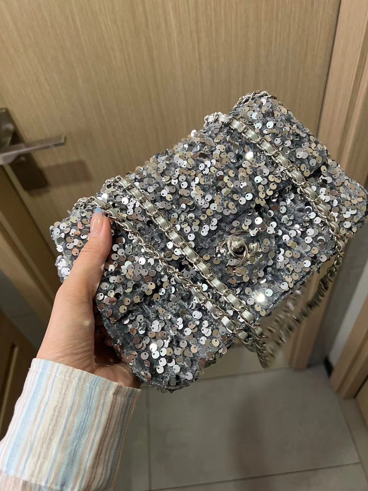 CHANE1 スパンコール付きショルダークロスボディバッグ【50％割引+送料無料】