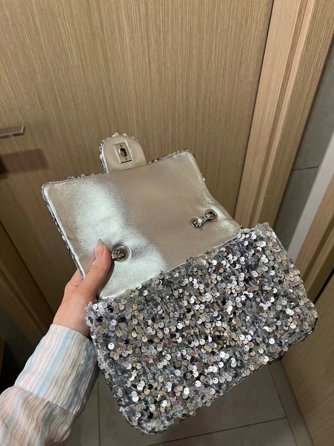 CHANE1 スパンコール付きショルダークロスボディバッグ【50％割引+送料無料】