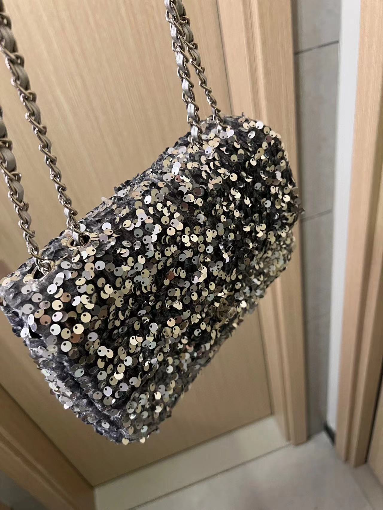 CHANE1 スパンコール付きショルダークロスボディバッグ【50％割引+送料無料】