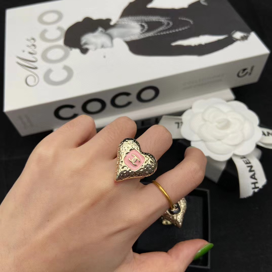 CHANE1 ダブルC ピーチハートリング【50％割引+送料無料】