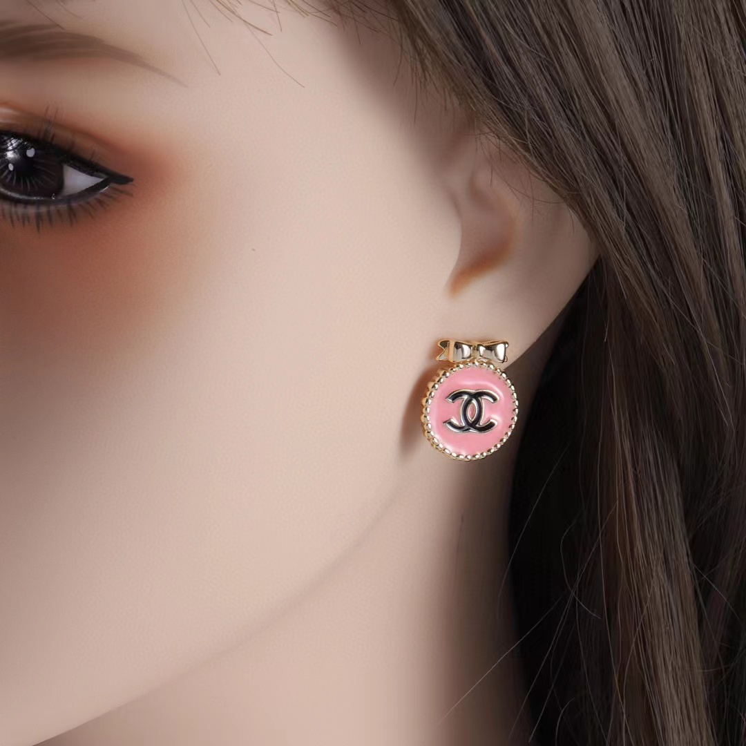CHANE1 ダブルC ラウンドピアス【50％割引+送料無料】