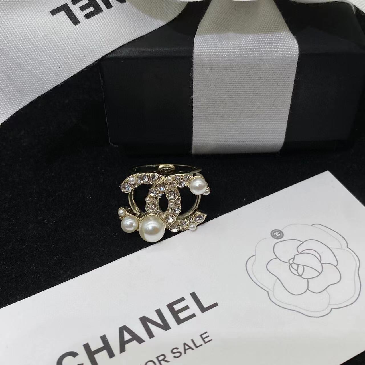 CHANE1 ダブルCパールリング【50％割引+送料無料】