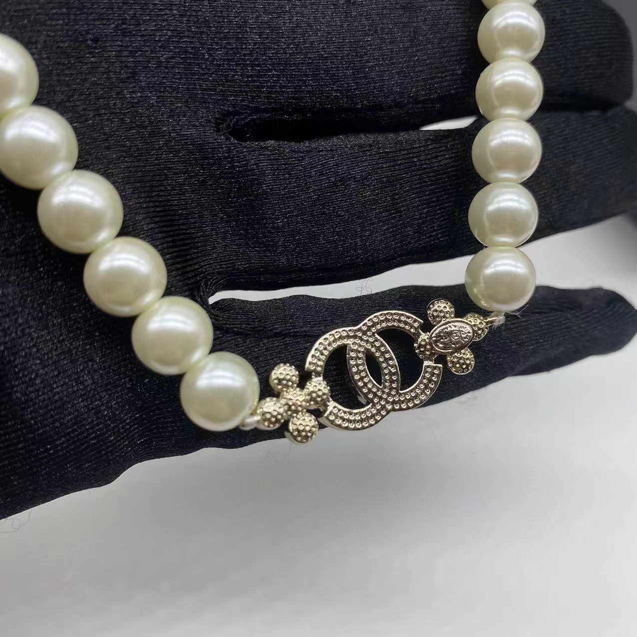 CHANE1 ダブルCパールネックレス【50％割引+送料無料】