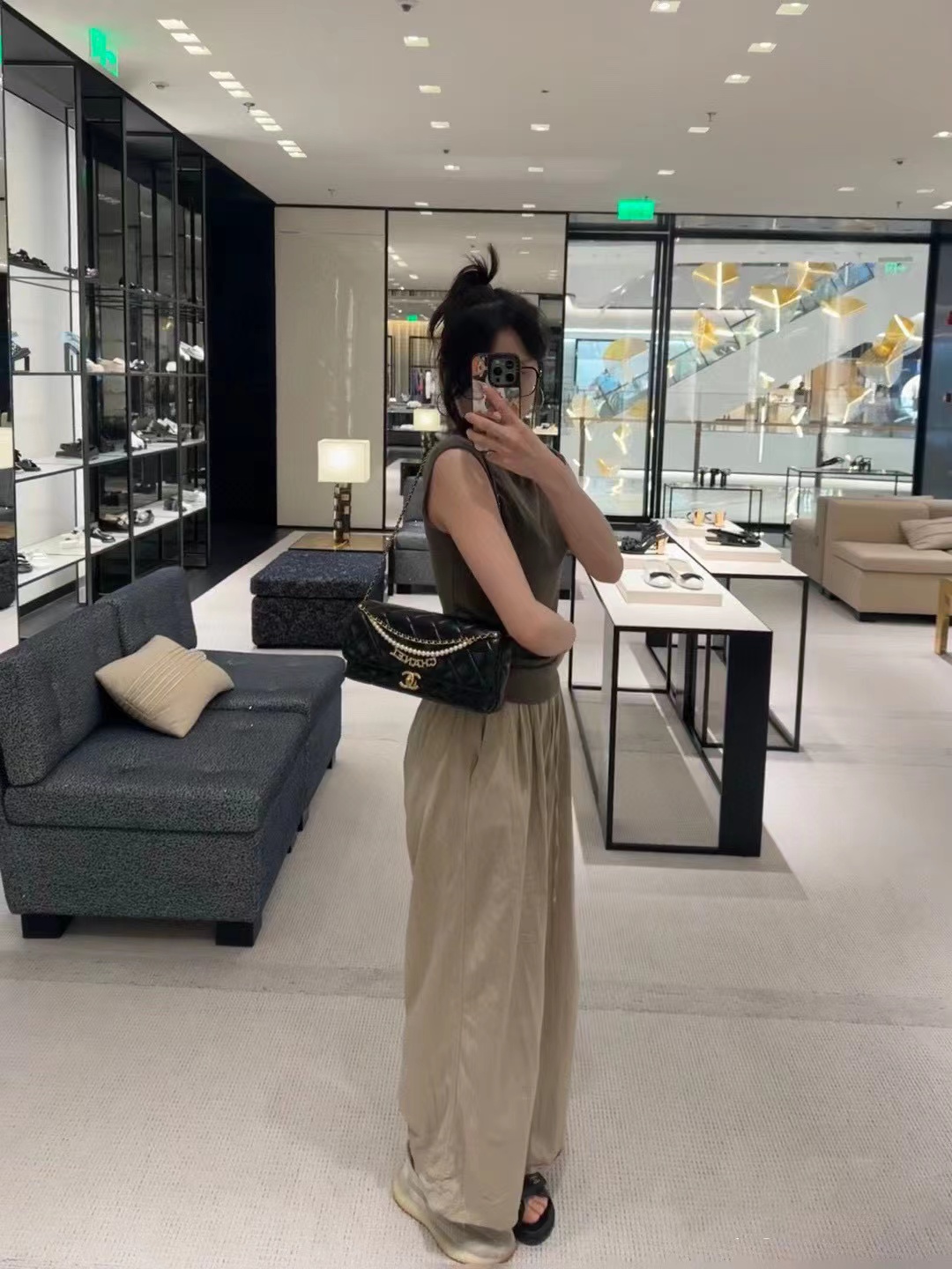 CHANE1 ダブルC パールチェーンバッグ【50％割引+送料無料】