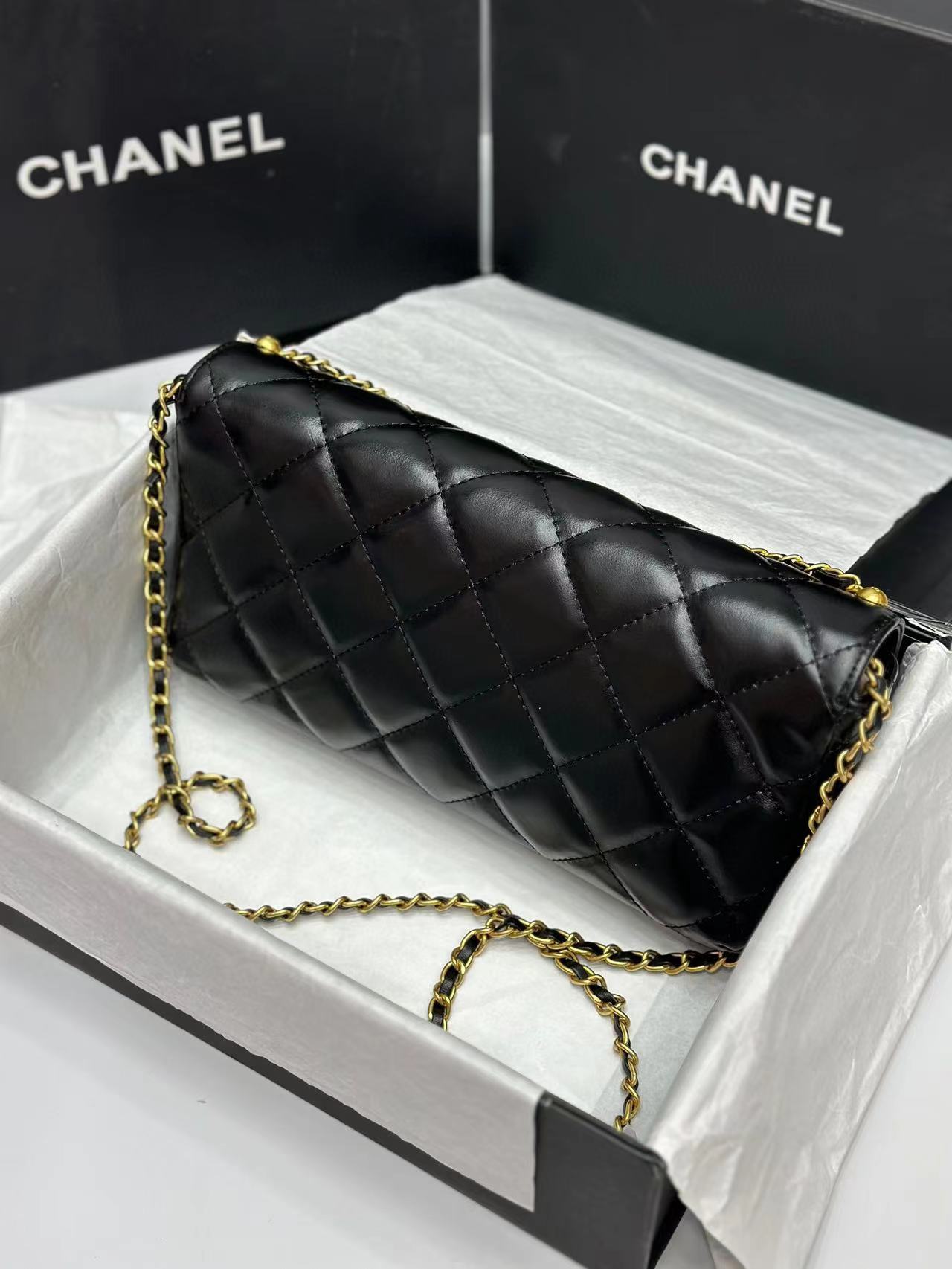 CHANE1 ダブルC パールチェーンバッグ【50％割引+送料無料】