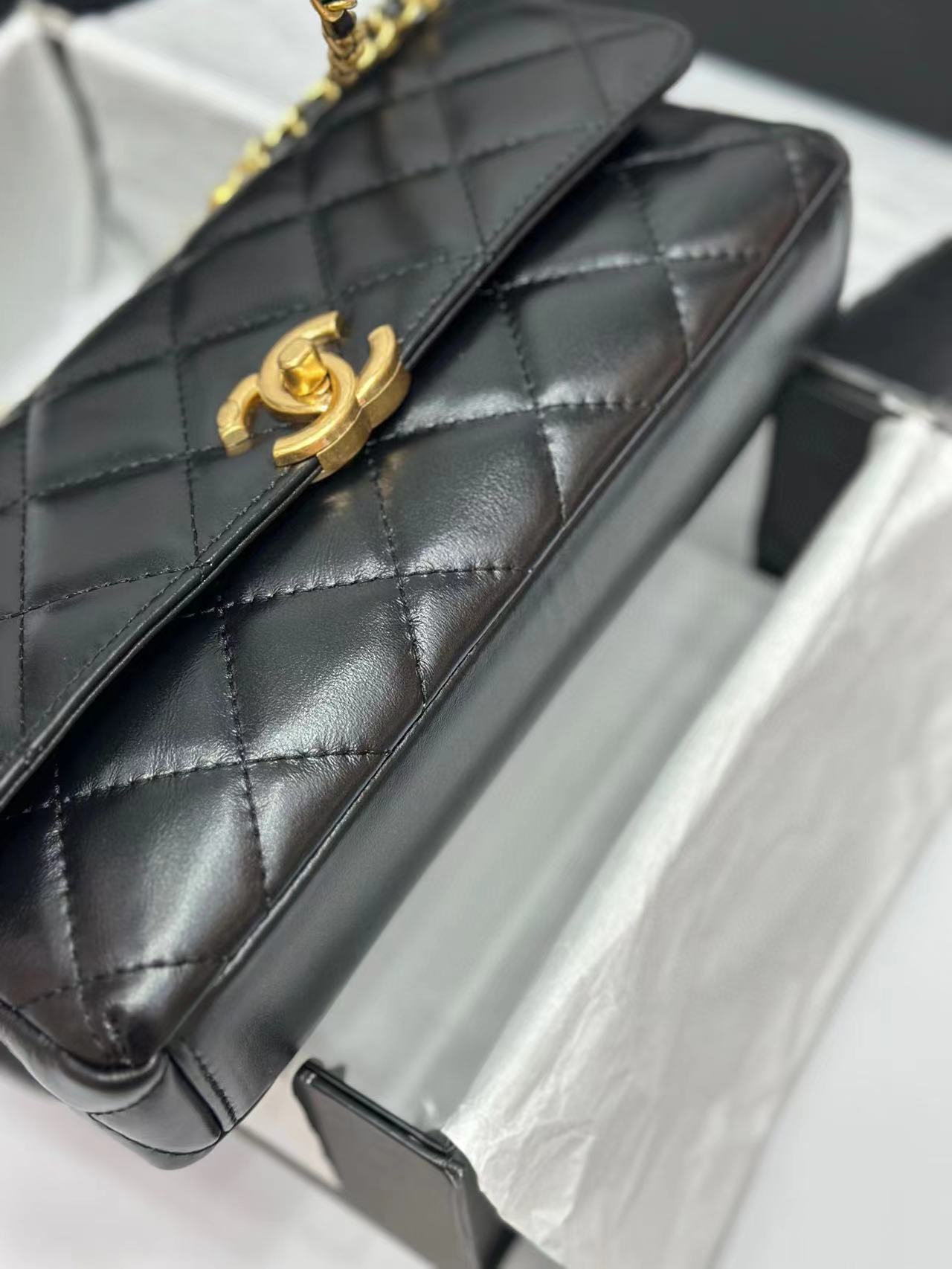 CHANE1 ダブルC パールチェーンバッグ【50％割引+送料無料】