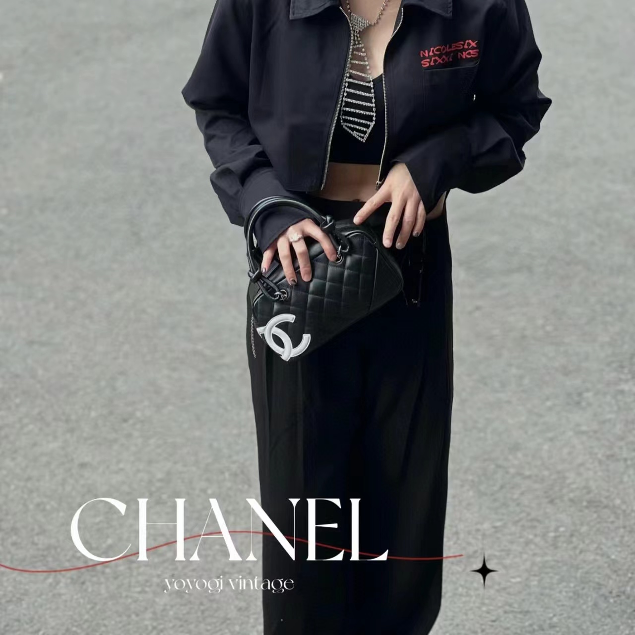 CHANE1 ダブルCロゴ ハンドバッグ【50％割引+送料無料】