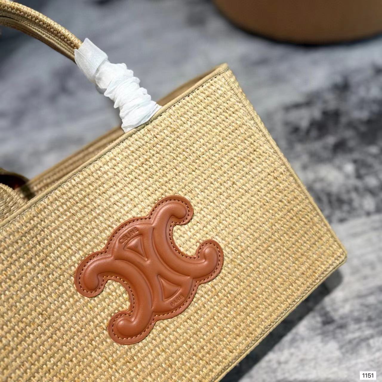 CEL1NE ラフィア織りビーチバッグ【50％割引+送料無料】