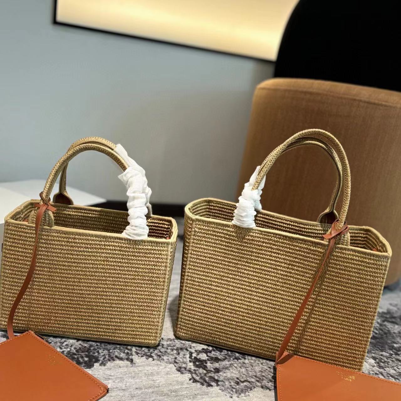 CEL1NE ラフィア織りビーチバッグ【50％割引+送料無料】