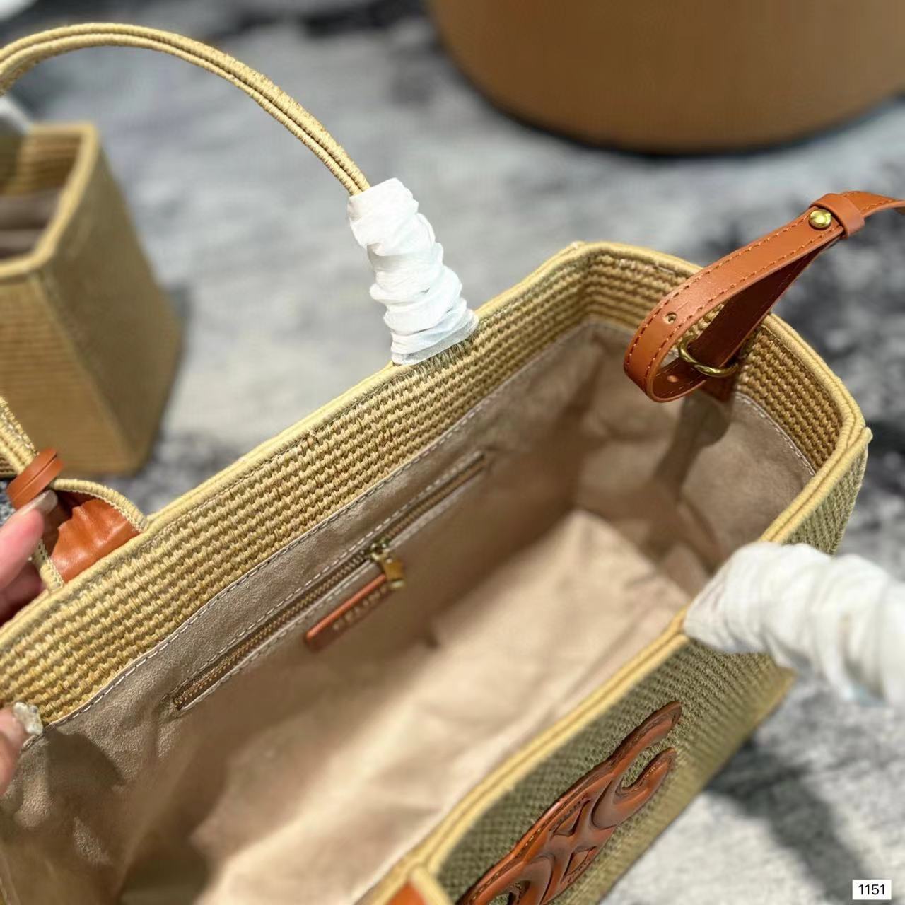 CEL1NE ラフィア織りビーチバッグ【50％割引+送料無料】