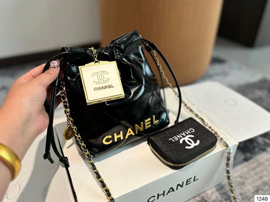CHANE1 ミラー+財布+ショッピングバッグ【50％割引+送料無料】