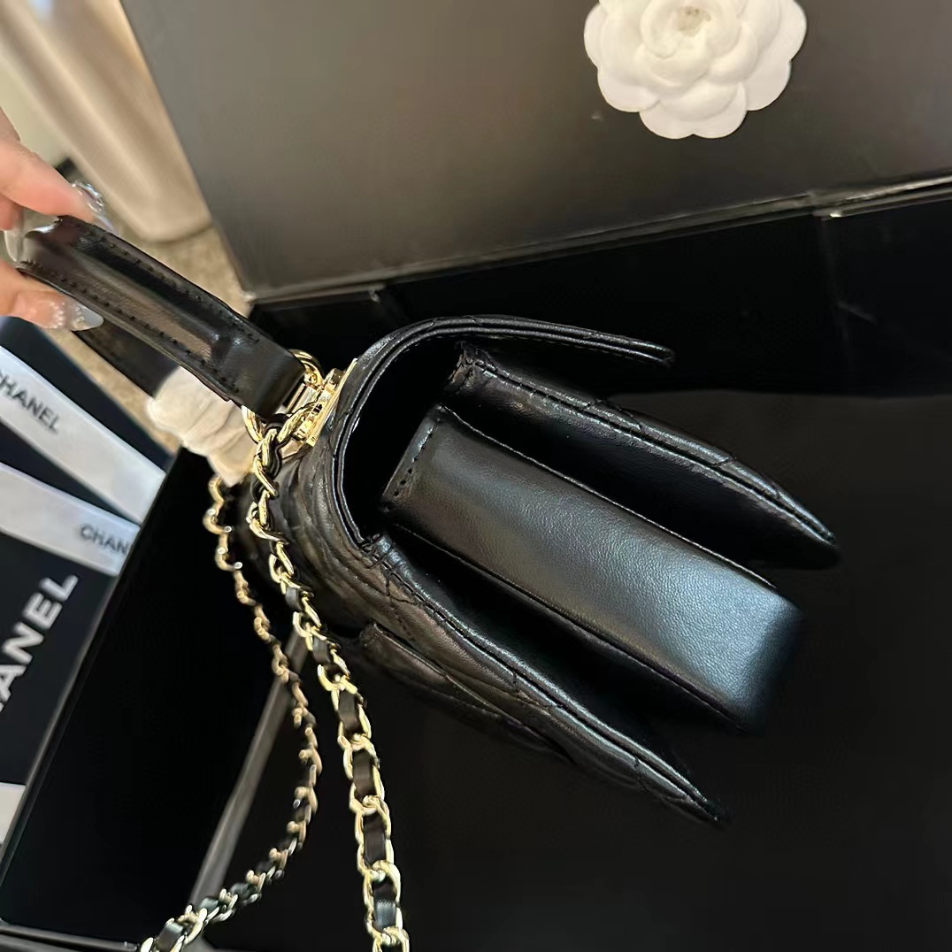 CHANE1 ブラックゴールド ハンドバッグ【50％割引+送料無料】