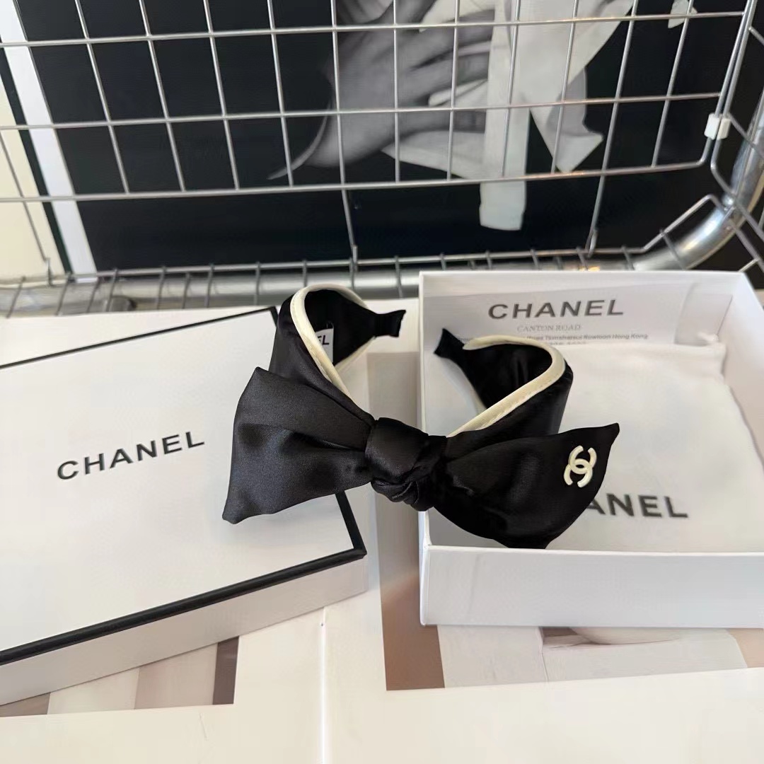 CHANE1 黒と白のカラーマッチング弓ヘッドバンド【50％割引+送料無料】