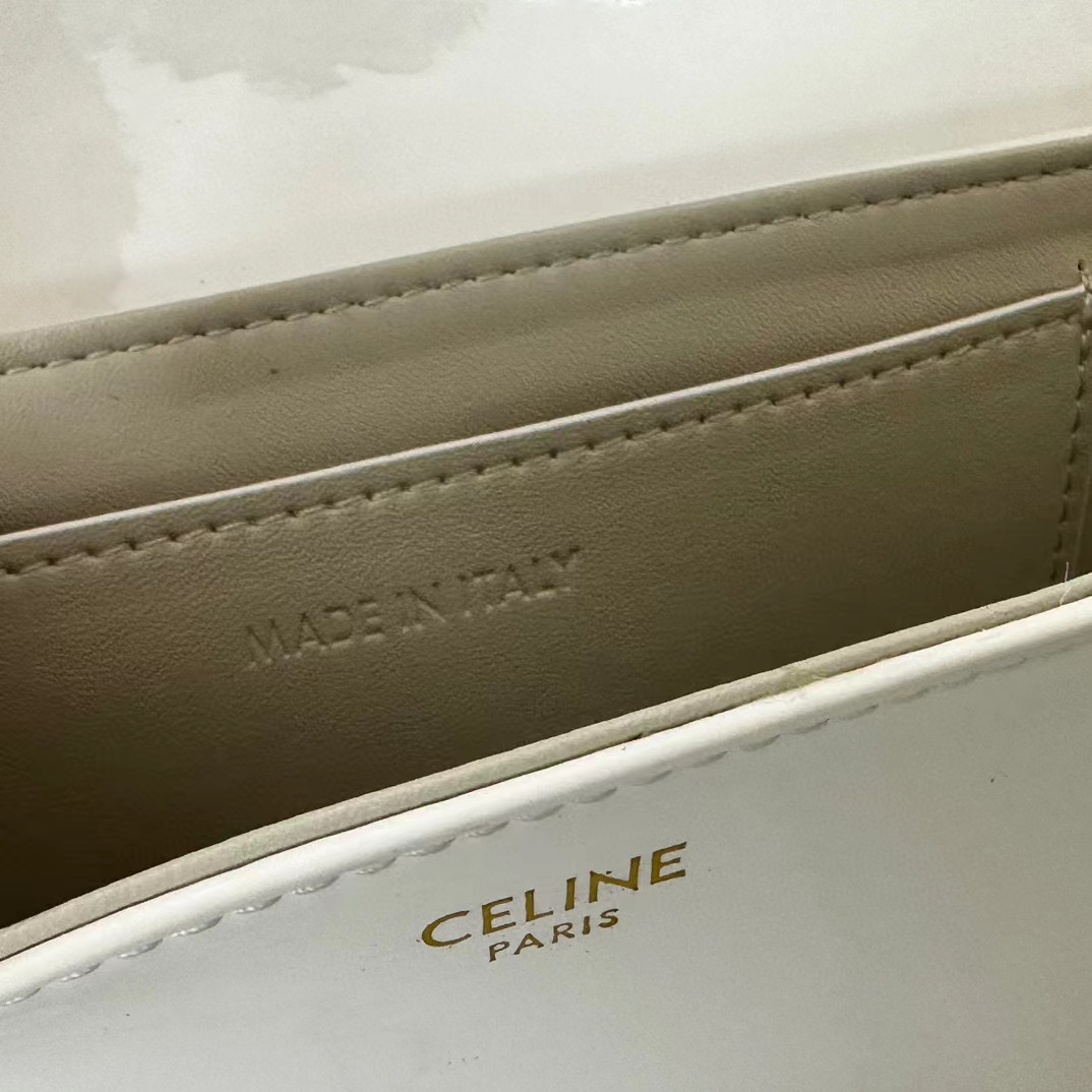 CEL1NE パテントレザー チェーン ハーフムーン バッグ【50％割引+送料無料】