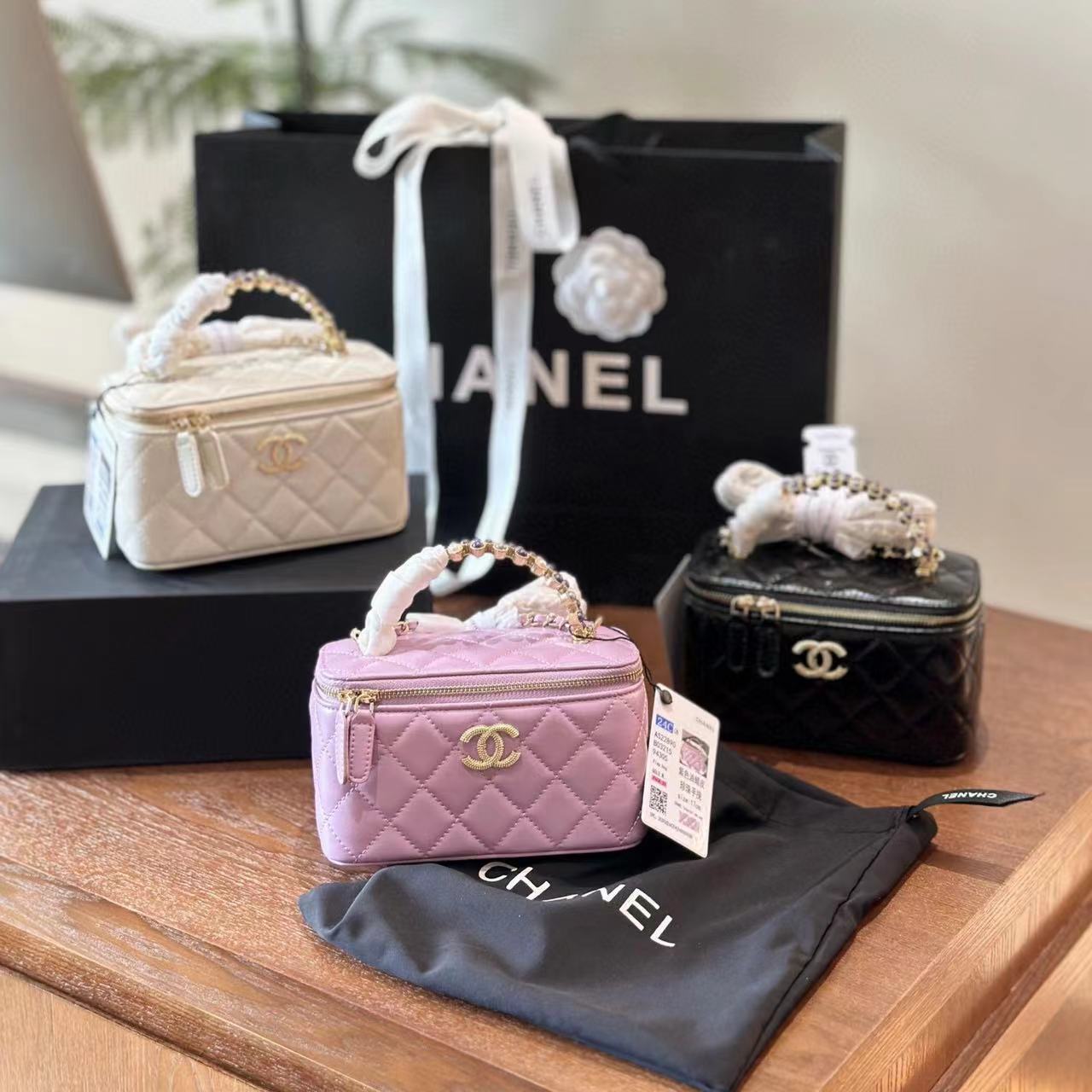 CHANE1 パールハンドルトートバッグ【50％割引+送料無料】