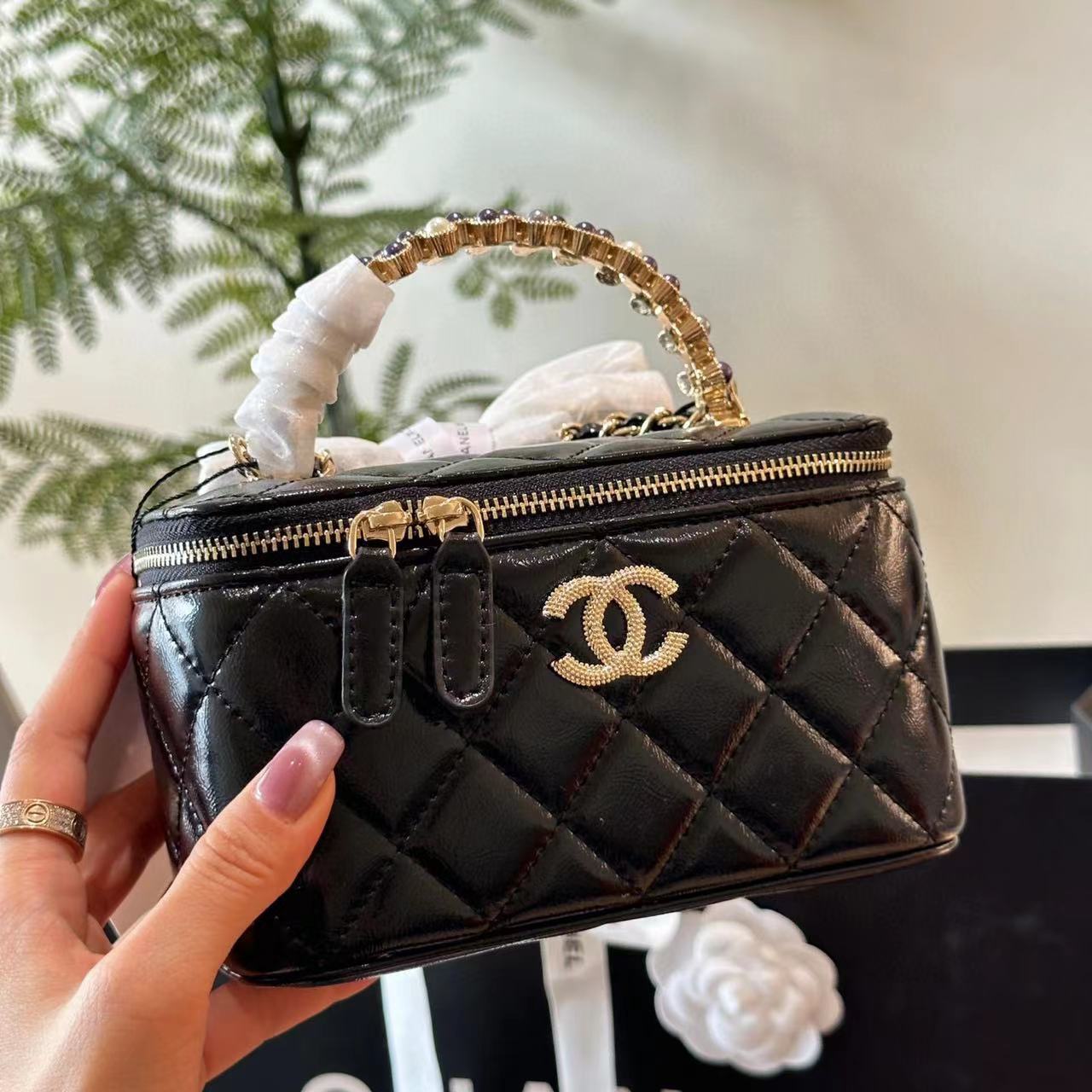 CHANE1 パールハンドルトートバッグ【50％割引+送料無料】