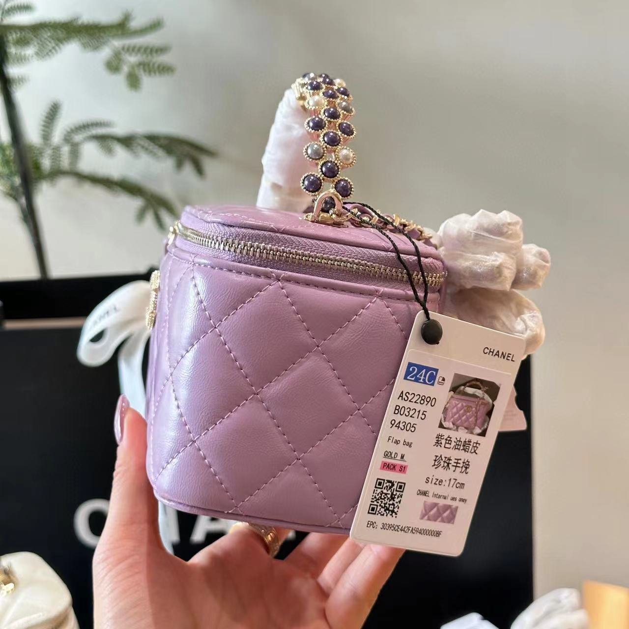 CHANE1 パールハンドルトートバッグ【50％割引+送料無料】