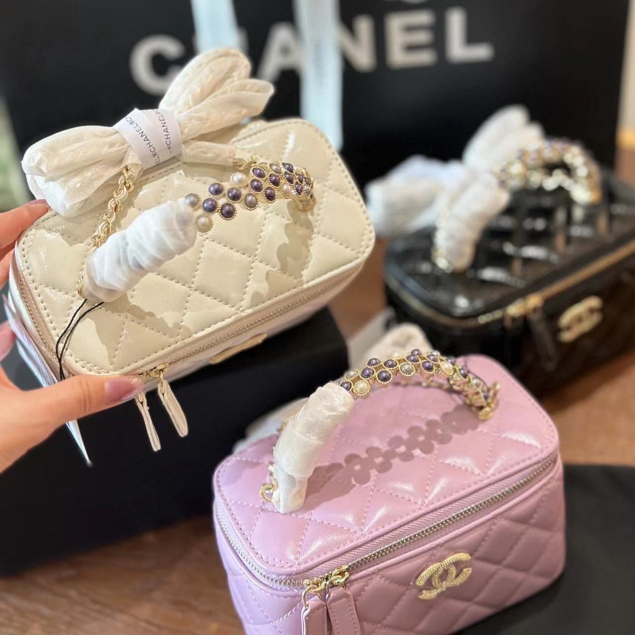 CHANE1 パールハンドルトートバッグ【50％割引+送料無料】