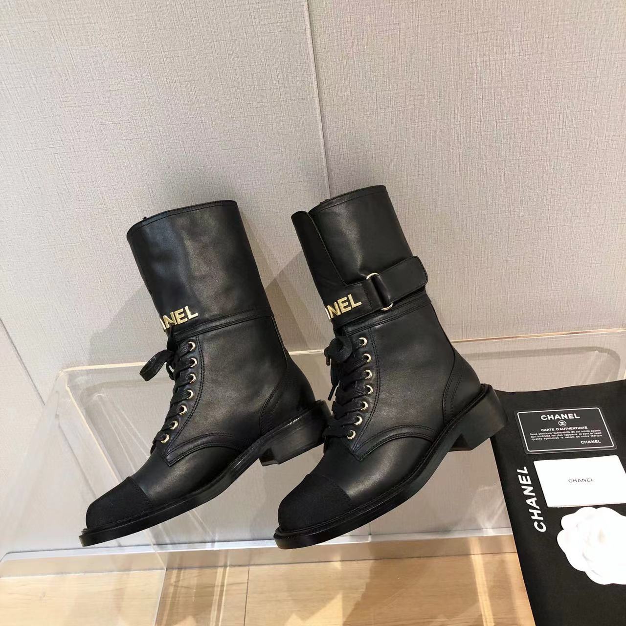 CHANE1 ストラップシープスキンブーツ【50％割引+送料無料】