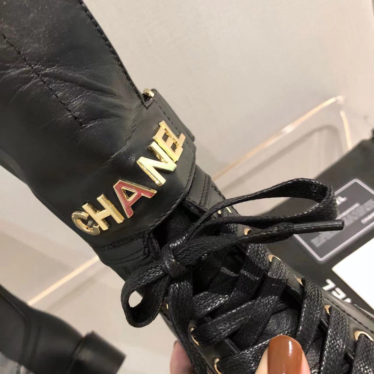 CHANE1 ストラップシープスキンブーツ【50％割引+送料無料】