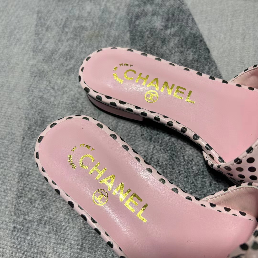 CHANE1 カメリア水玉スリッパ【50％割引+送料無料】