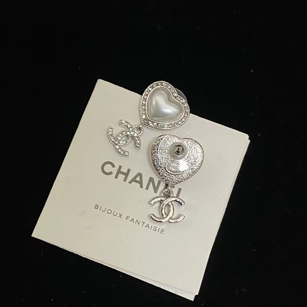 CHANE1 ハート ダブルC ピアス【50％割引+送料無料】