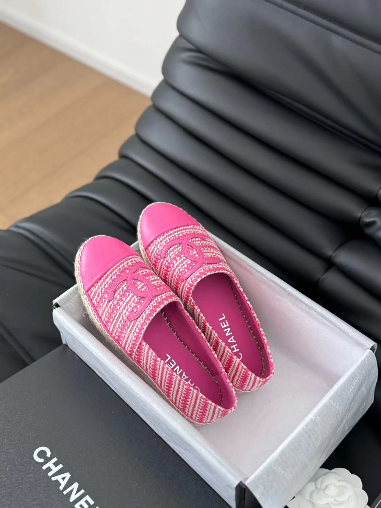 CHANE1 高品質ダブル C ロゴ フィッシャーマン シューズ【50％割引+送料無料】