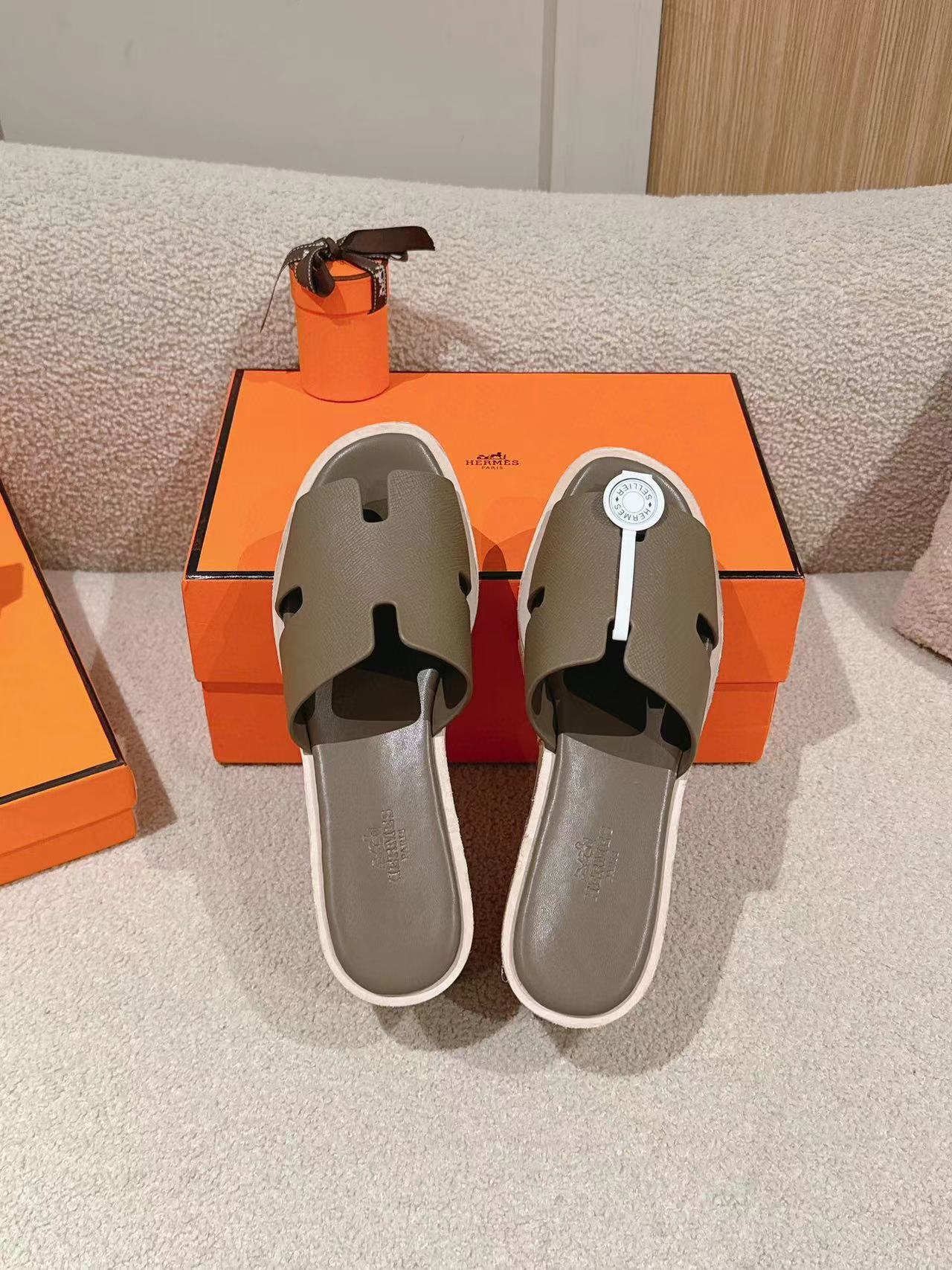 HERME5 高品質牛革厚底スリッパ【50％割引+送料無料】