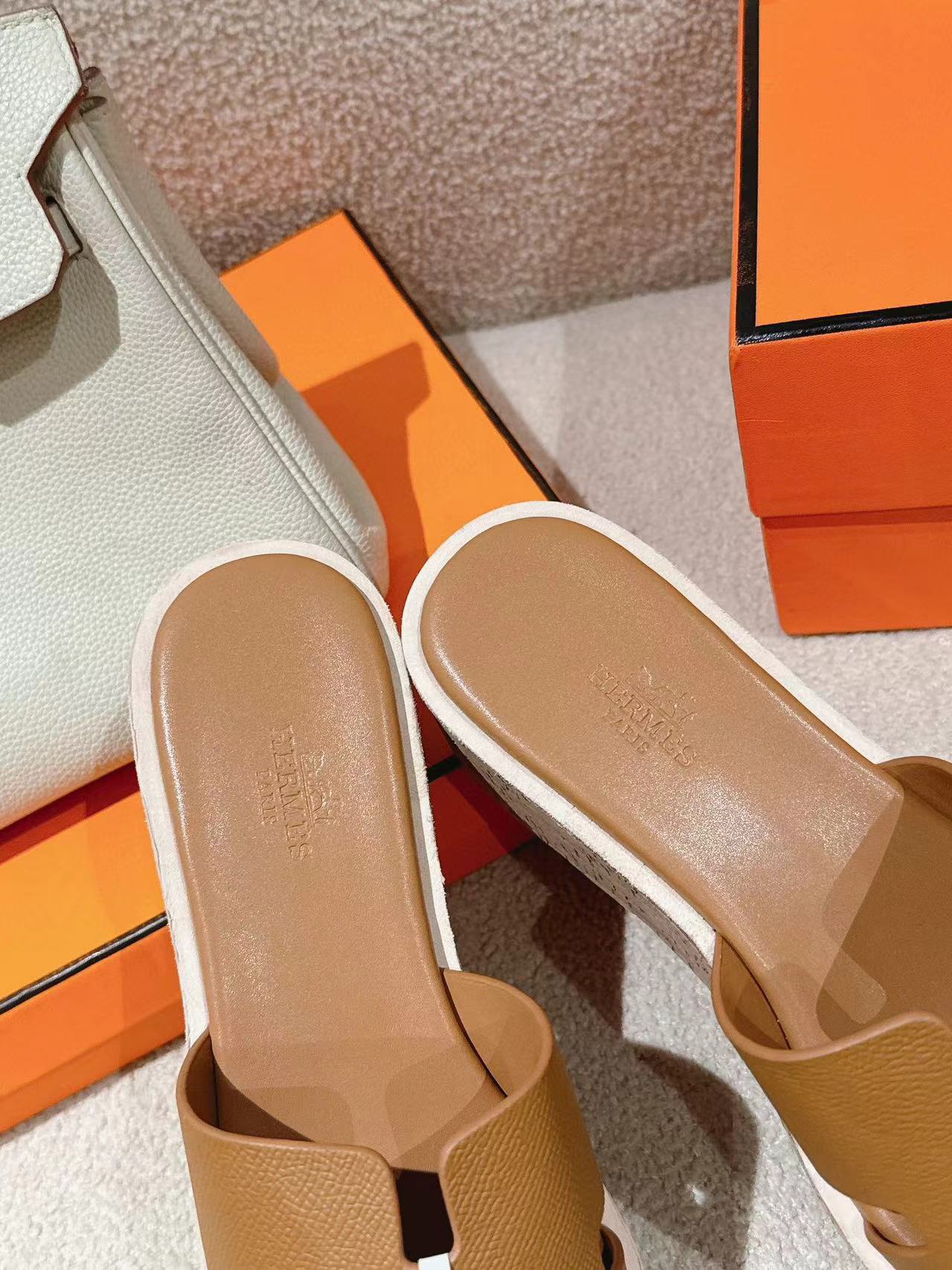 HERME5 高品質牛革厚底スリッパ【50％割引+送料無料】