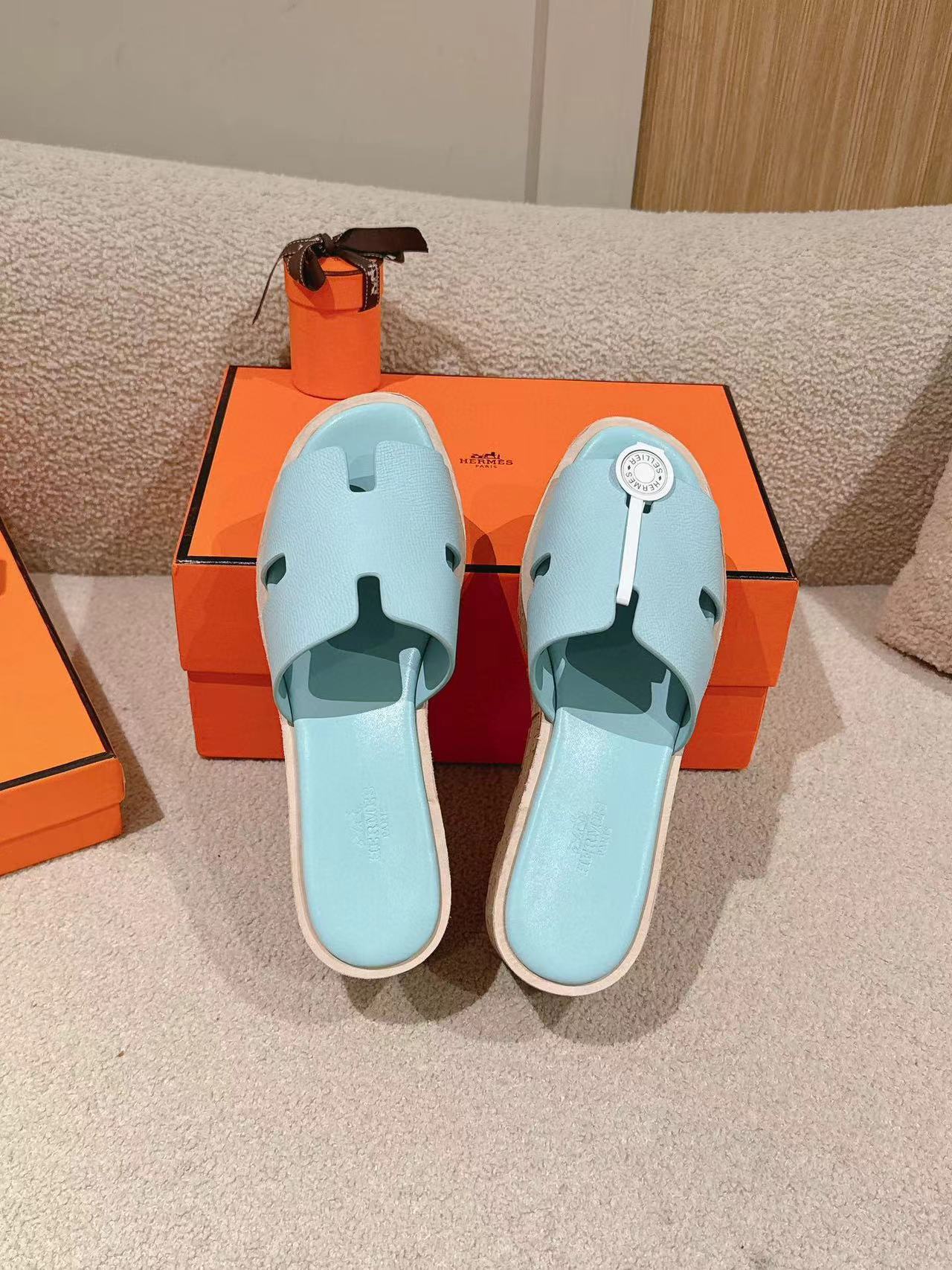 HERME5 高品質牛革厚底スリッパ【50％割引+送料無料】